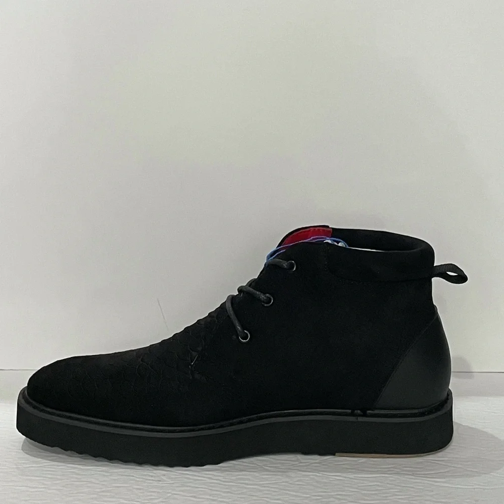 Tayno chukka boot black casual suede Oxford thick sole